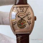 Copy Franck Muller Giga Tourbillon Rose Gold Full Diamond Watches
